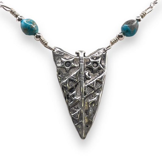 Silver and Turquoise arrowhead necklace