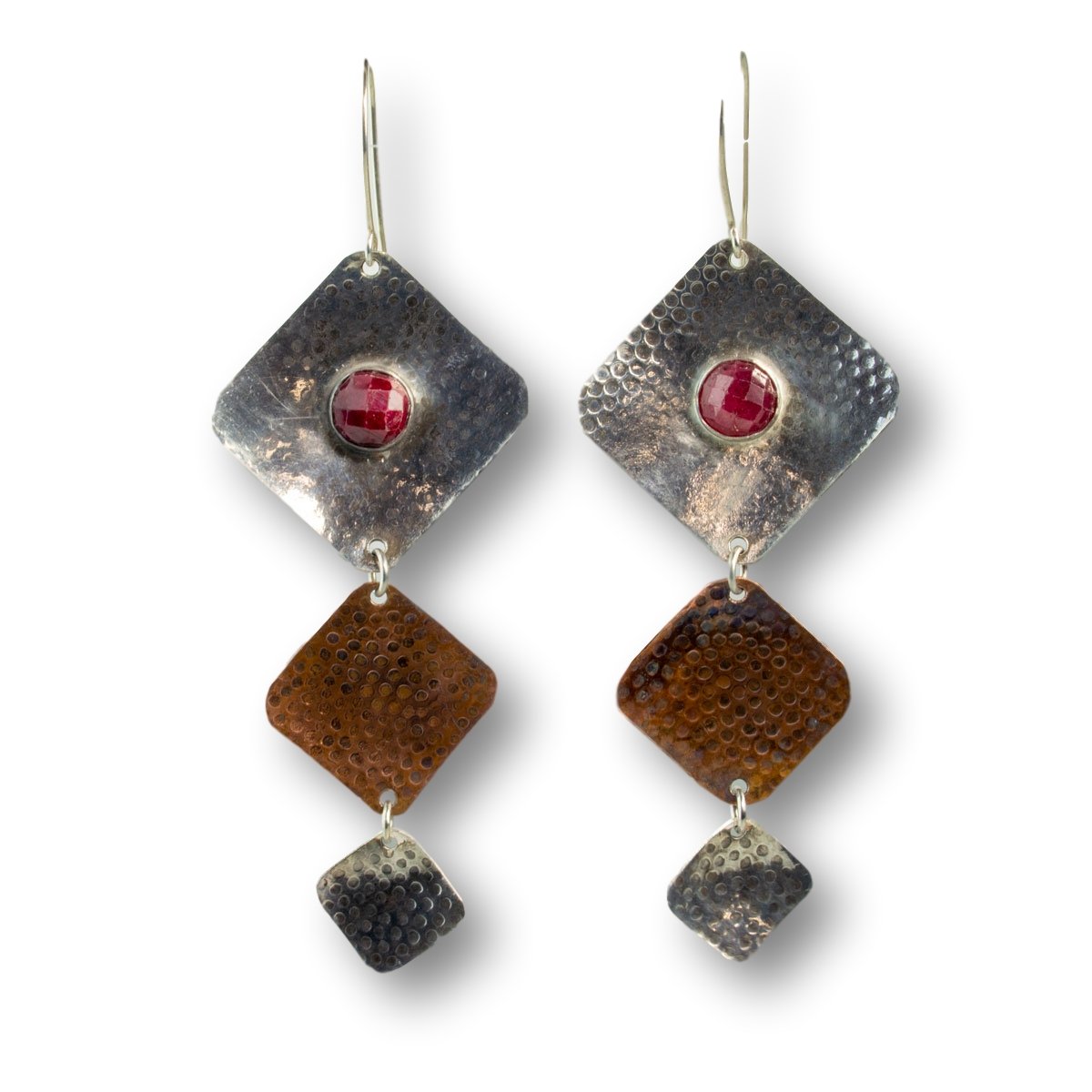 Bold ruby cabochon earrings