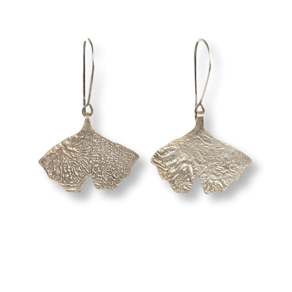 Silver ginko leaf earrings