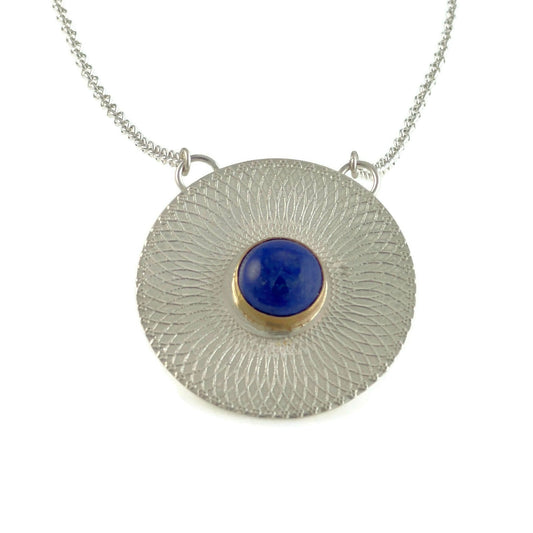 Dissent Collar Necklace in Sterling Silver with 14k gold and Lapis Lazuli