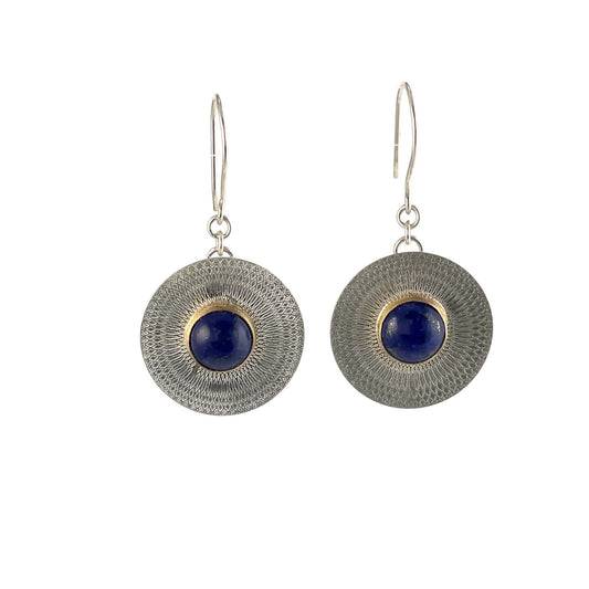 Silver Dissent Collar Earring ,14k gold and Lapis Lazuli
