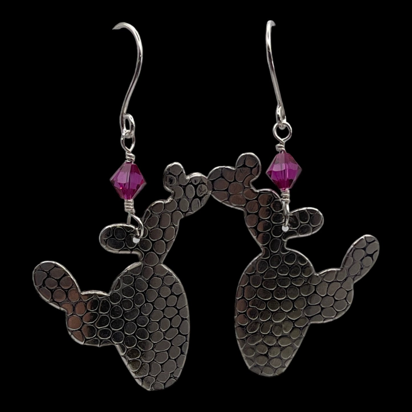 Silver Prickly Pear earring