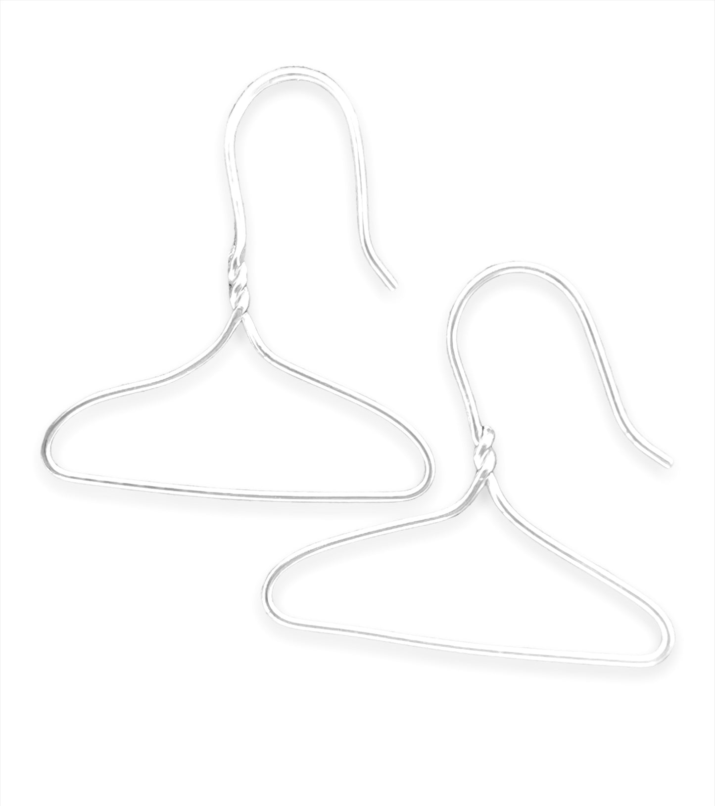 Wire Hanger Earrings Sterling Silver