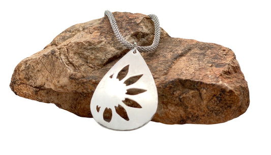 Sunflower for Ukraine necklace sterling silver