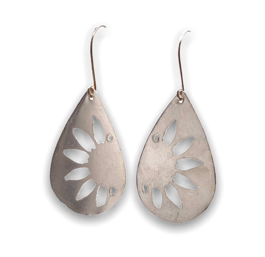 Sunflower for Ukraine earrings sterling silver
