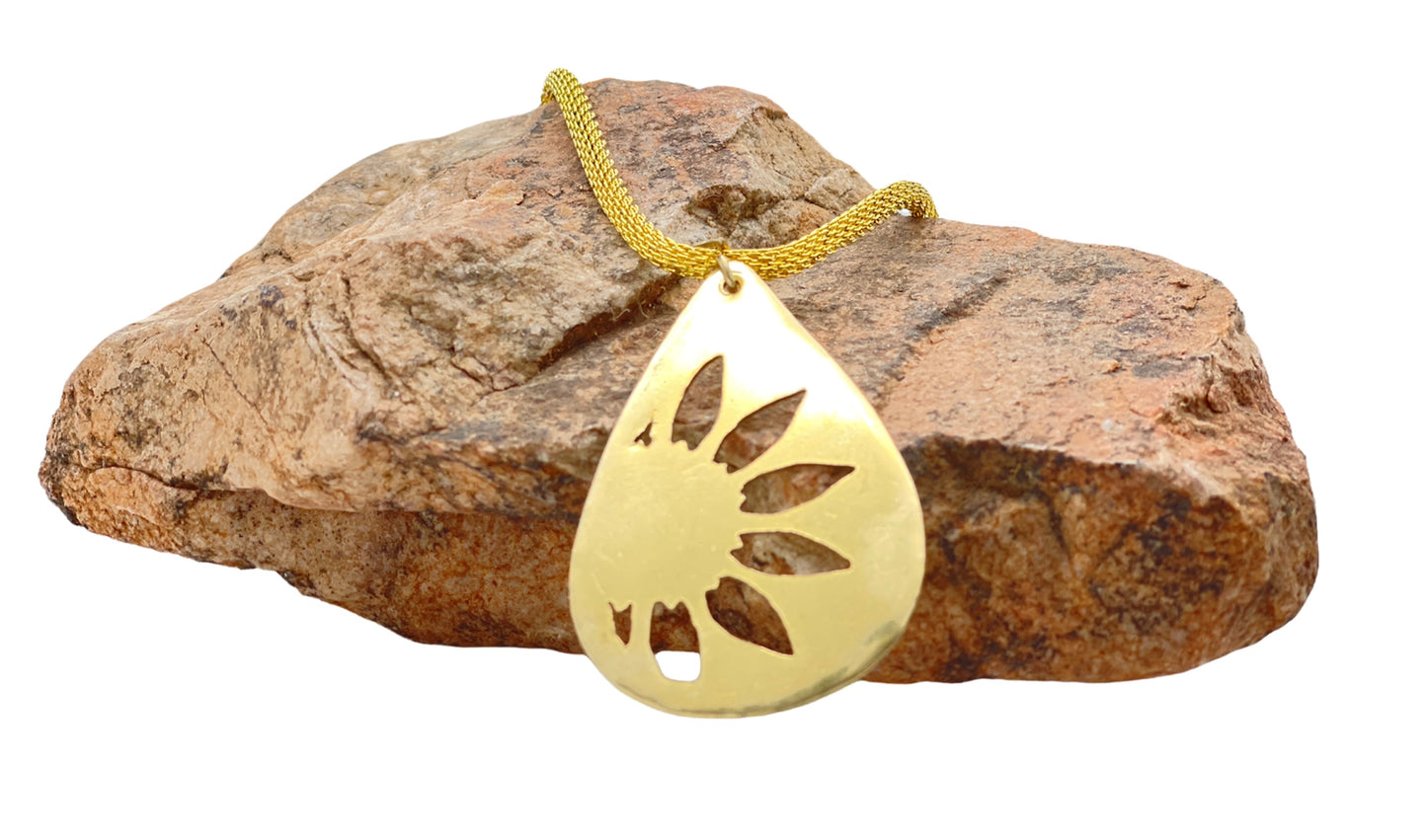 Sunflower for Ukraine necklace jewelry bronze